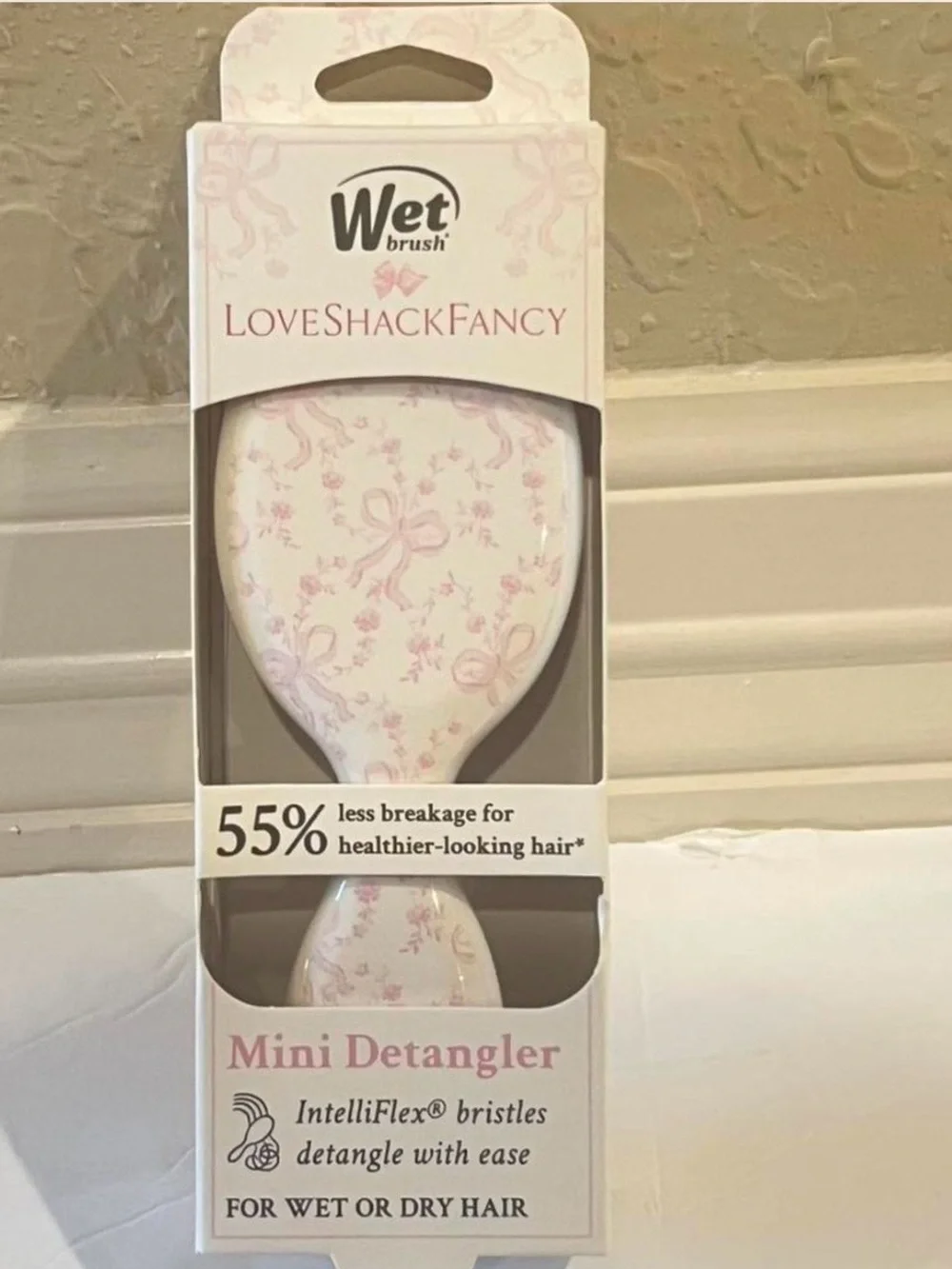 BRAND NEW LoveShackFancy × Wet Brush Mini Detangler | Coquette Bow Chantilly